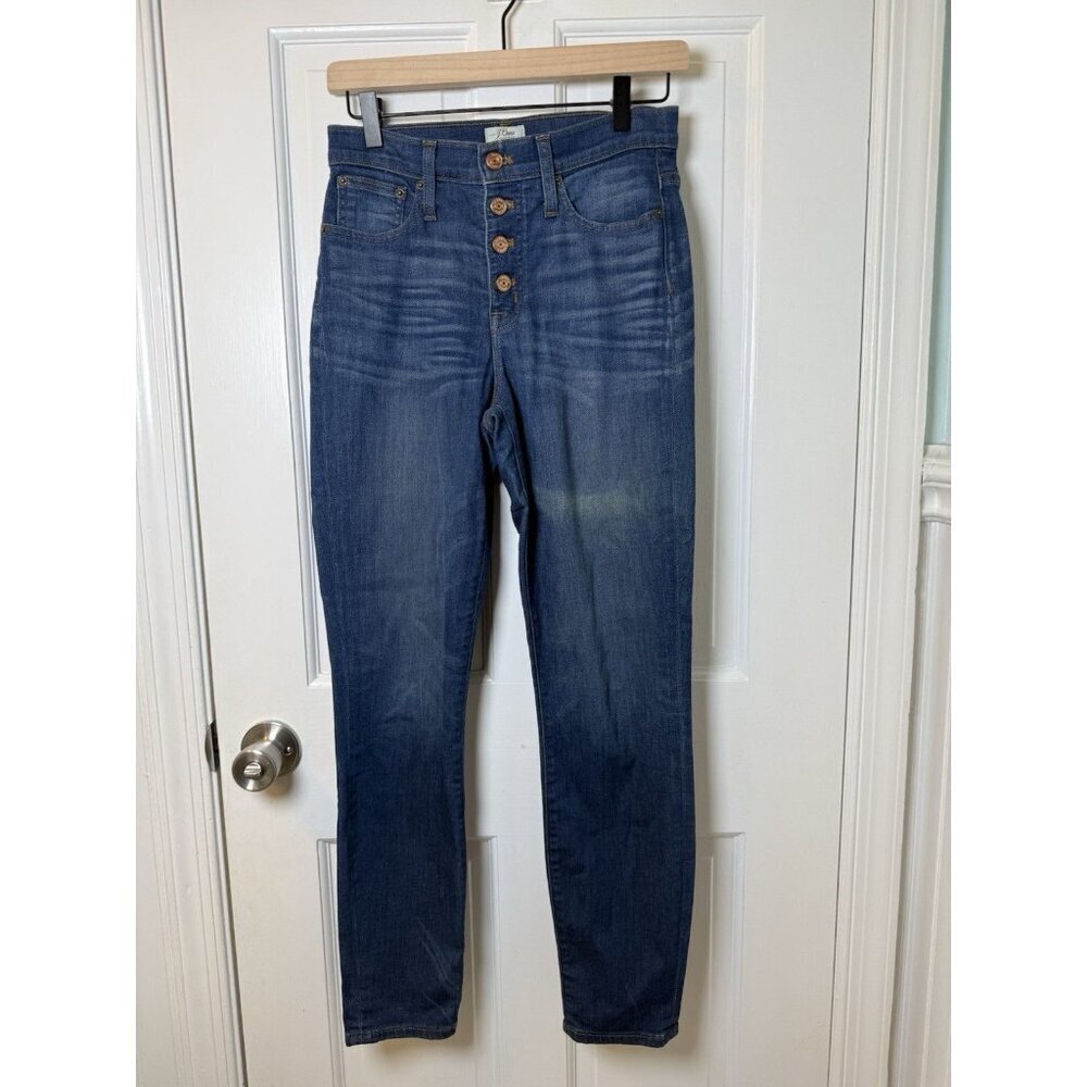 J Crew 9” High Rise Toothpick Button Fly Women’s Jeans Size 27